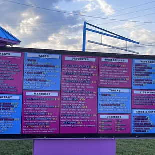 a menu for a mexican restaurant