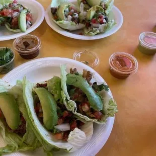 One order of Lettuce Tacos with avocado