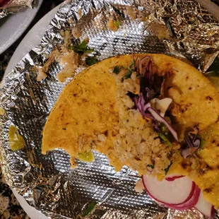Inside of the taco