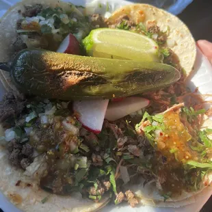 a person holding a plate of food