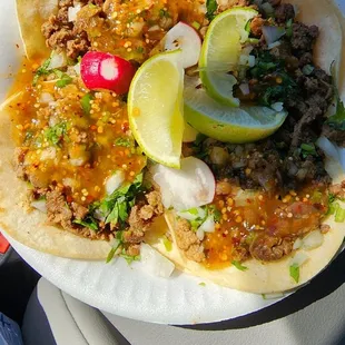 a taco on a paper plate