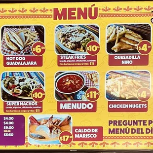 Right menu as of 04/28/22