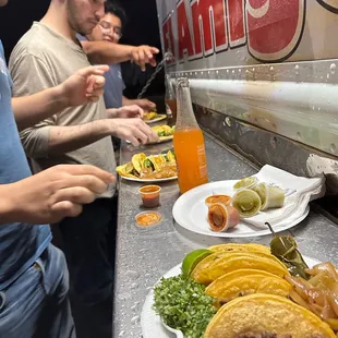 Tacos with lots of extra condiments