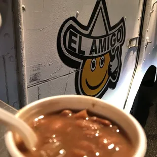 a cup of mexican food