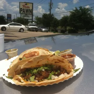 Tasty tacos al pastor at Tacos El Aragon taco truck.