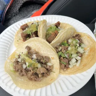 Carne Asada and lengua taco