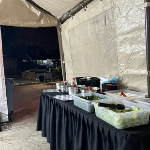 a table with food on it