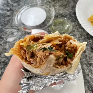 Chicken burrito no sour cream