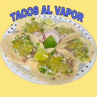 Tacos al vapor (Chuck roll beef )