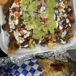 Cali Burrito and carne Asada Fries