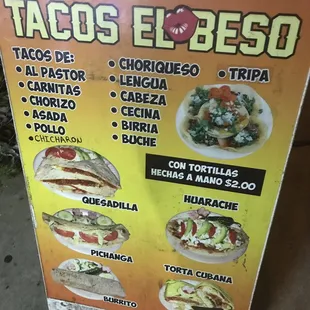 The menu!!! First column cheaper and it goes up in price by $0.50 starting at $1 up to $2