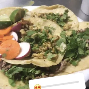 My plate pollo. Asada. Carnitas