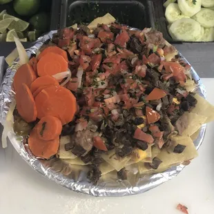 Nachos with steak