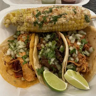 corn on the cob and salsa