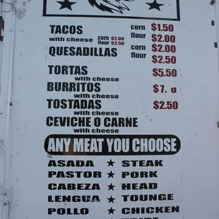 menu