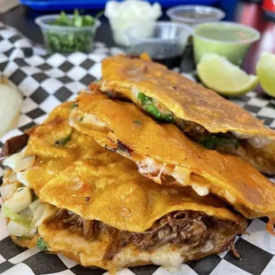 Thursday special, 3 for $10 quesabirria tacos