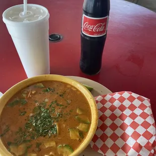 Sopa navolato , coke , horchata