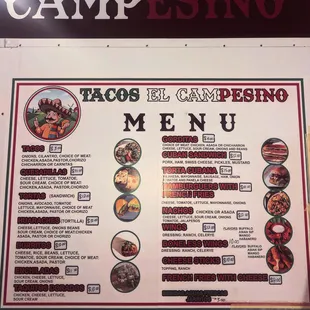 the menu