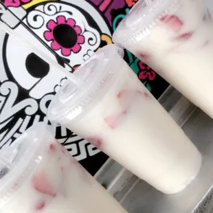 Horchata con fresas