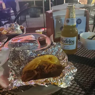 a taco and a beer