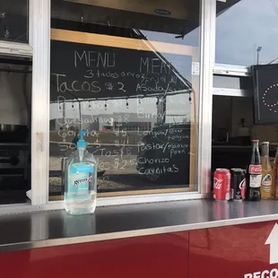 Menu and ordering window