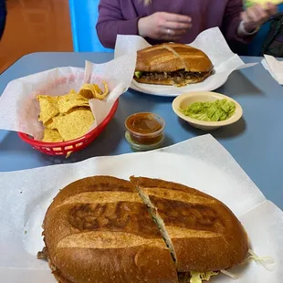 Steak torta and guacamole