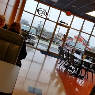 a view of the inside of a restaurant