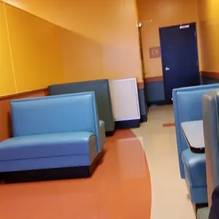 a woman sitting in a waiting room