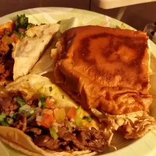 a plate of mexican food