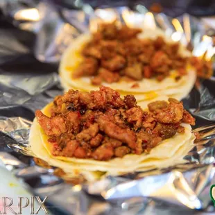 Taquitos.  Al pastor.  Carne. Resien. Preparada con un toqe michoacano