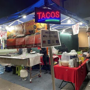 They accept credit card and Apple Pay! Self-serve salsa to the right