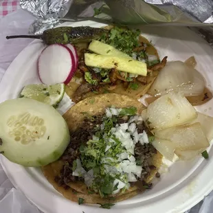 Carne Asada and Pastor Taco