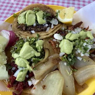 Chorizo 10/10  carne asada 9/10  Pastor 7/10