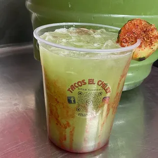 a drink in a plastic cup