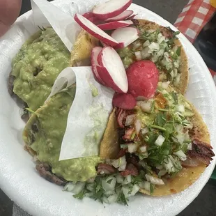 Tacos de asada y de al pastor