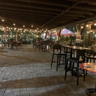 tables and chairs in a restaurant