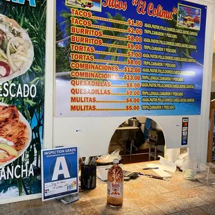 Menu with an App inspection grade