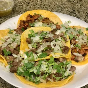 Small sized tacos, but generous on the meats!