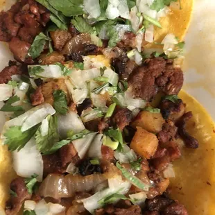 Pastor tacos with pineapple