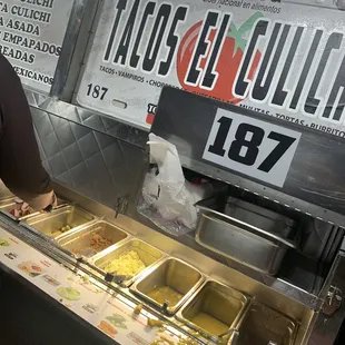 Salsa Bar..needed a bit of clean up.