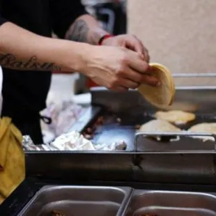 a person preparing food