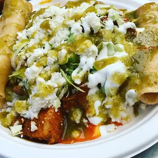 a plate of mexican food