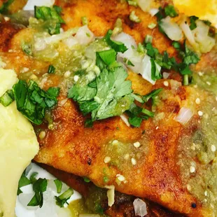 a plate of mexican food