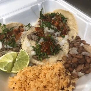 Tacos:  *Asada *Lengua *Pollo *Tripa *Pastor * Chorizo
