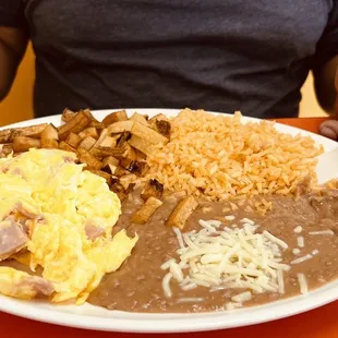 a plate of mexican food