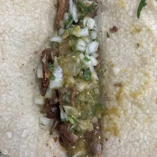 Taco de tripa! Amazing flavor