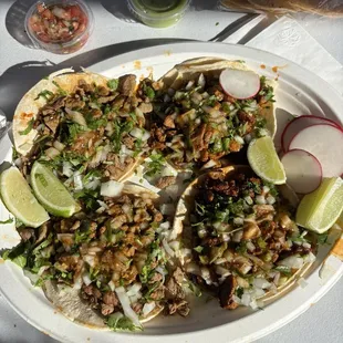 Al pastor and asada tacos