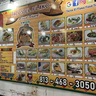 Menu items