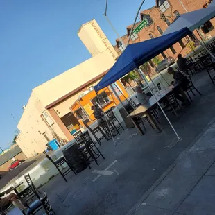 outside