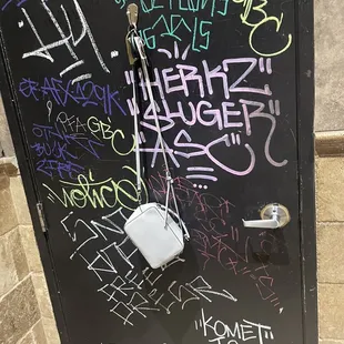 Graffiti all over the door
